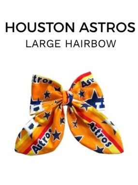 New Handmade Hairbow Houston Astros Classic Bow Tail Large